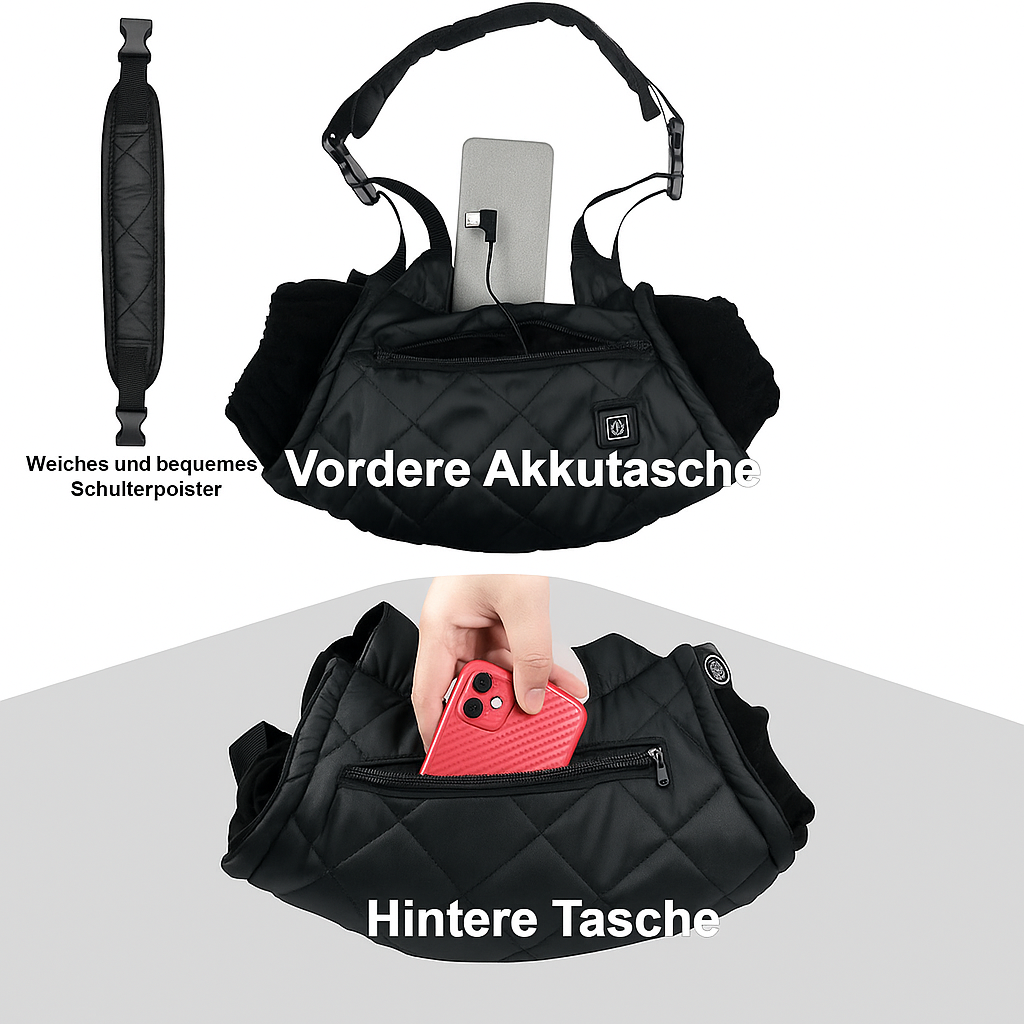 Beheizter Handmuff USB-betrieben mit Gürtel